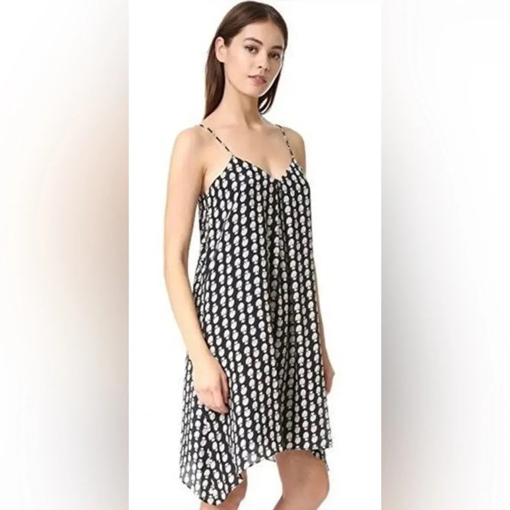 Madewell Silk Trapeze Cami Floral Dress. Size‎ Medium. Black.